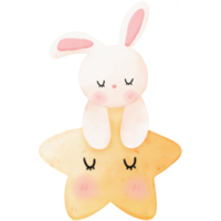 Sleeping bunny and star png
