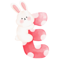 illustration aquarelle lapin mignon png