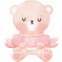 urso sonolento e banner png