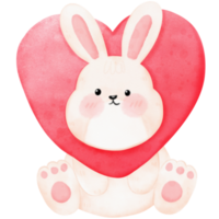 Cute bunny watercolor illustration png