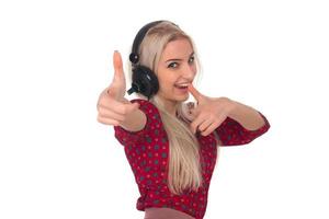 Beautiful girl with headphones photo