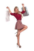 Slender girl with shopping bags photo