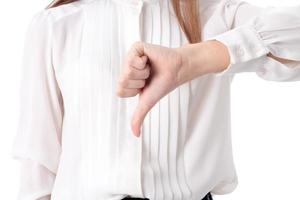 girl shows gesture with the hood down finger close-up photo