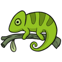 caméléon - style de dessin au crayon de dessin animé d'animaux et de plantes dans le jardin dessin au crayon png