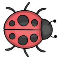 Ladybug - Cartoon pencil draw style of animal and plant in the garden pencil draw png