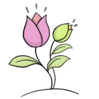 Flower plant - Cartoon pencil draw style of animal and plant in the garden pencil draw png