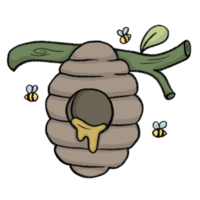 Honey bee's - Cartoon pencil draw style of animal and plant in the garden pencil draw png