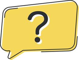 Question mark comic speech bubble in pop art style. Comic speech. Dialog window. Yellow banner for sale. vector