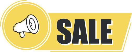 Megaphone Sale with on yellow background. Megaphone banner. Web design. vector