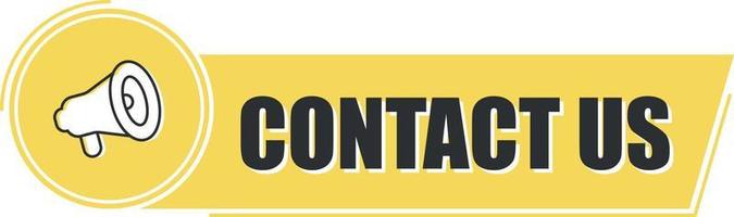 Megaphone contact with on yellow background. Megaphone banner. Web design. vector