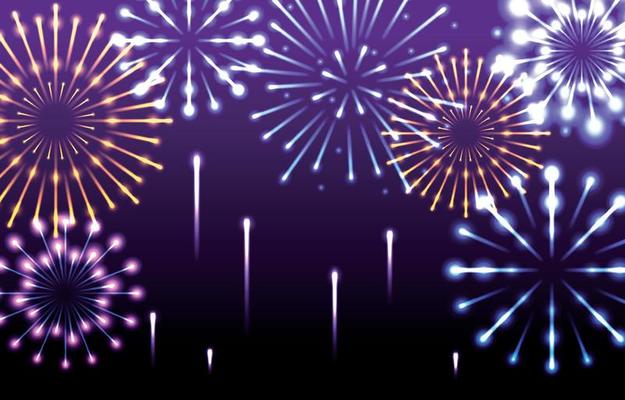 Fireworks in Dark Background