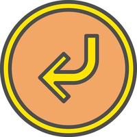 Turn Left Arrow Vector Icon