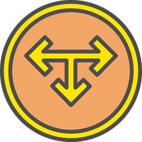 T Junction Vector Icon