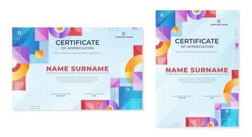 Set of Gradient Modern Certificate vector