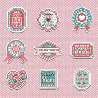 Valentine's Themed Labels Set vector