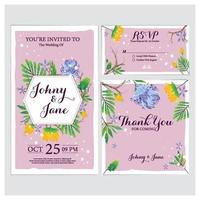 concepto de invitación de boda floral vector