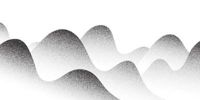 Dot stipple mountain illustration, hill sand grain dots pattern background vector