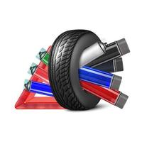 Vector realistic, 3D spray paint wheel for auto painting.