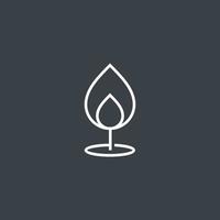 candle logo vector icon line illustration