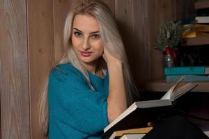 Girl with the books photo