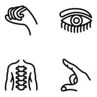 paquete de iconos de línea de órganos biológicos del cuerpo vector