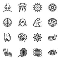 Pack of Organs Line Icons vector