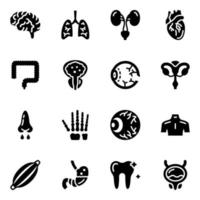 Human Organs Line Icons Pack vector