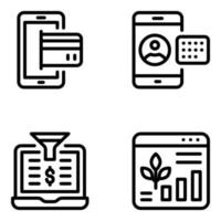 Digital Marketing and Publicity Line Icons Set vector