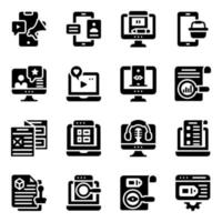 Digital Campaign Line Icons Set vector