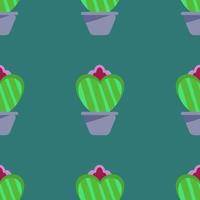 Heart-shaped cactus, decorative background, printed on the bed sheet. vector