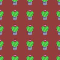 Heart-shaped cactus, decorative background, printed on the bed sheet. vector