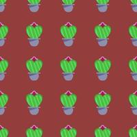 Heart-shaped cactus, decorative background, printed on the bed sheet. vector