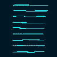 vector set of futuristic technology interface elements frame