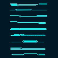 vector set of futuristic technology interface elements frame