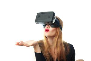 girl in virtual reality glasses photo