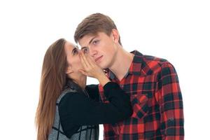 stylish couple in love in studio photo