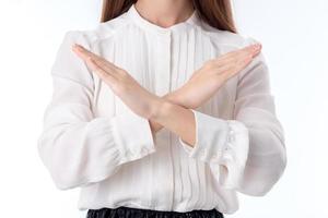 girl two hands crossed in front of a close-up photo