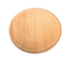 round wooden cutting Board isolate. photo