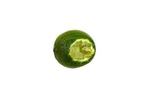 Lime fresh bitten off isolated photo