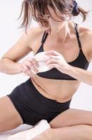 ballerina on training in studio. isolated photo