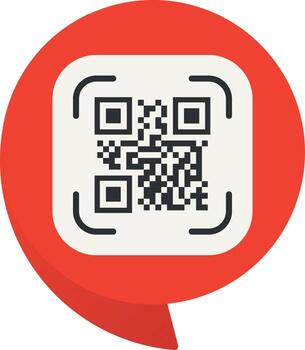 QR code scan me in speech bubble, scan me concept, icon. vector