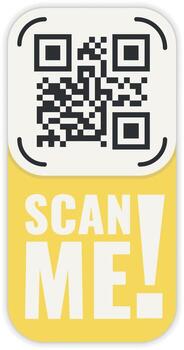QR code scan me in speech bubble, scan me concept, icon. vector