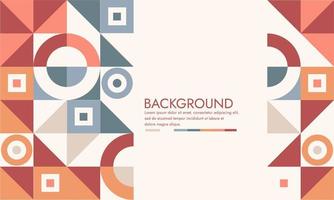 Geometric Abstract Backgrounds Design. Composition of simple bauhaus geometric shapes. For use in Presentation, Flyer and Leaflet, charter, Cards, Landing, Website Design. Vector illustration