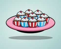 dulce cupcake vector pro con cupcakes y muffins