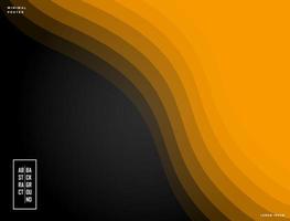 Elegant Smooth paper background vector. Orange gradient wavy background vector