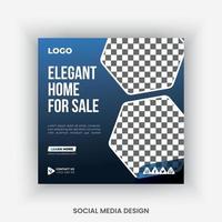 Real estate social media post design template vector