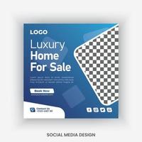 Real estate social media post design template vector