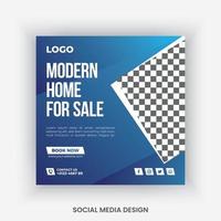 Real estate social media post design template vector