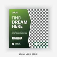 Real estate social media post design template vector