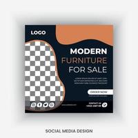 Furniture social media post design template vector